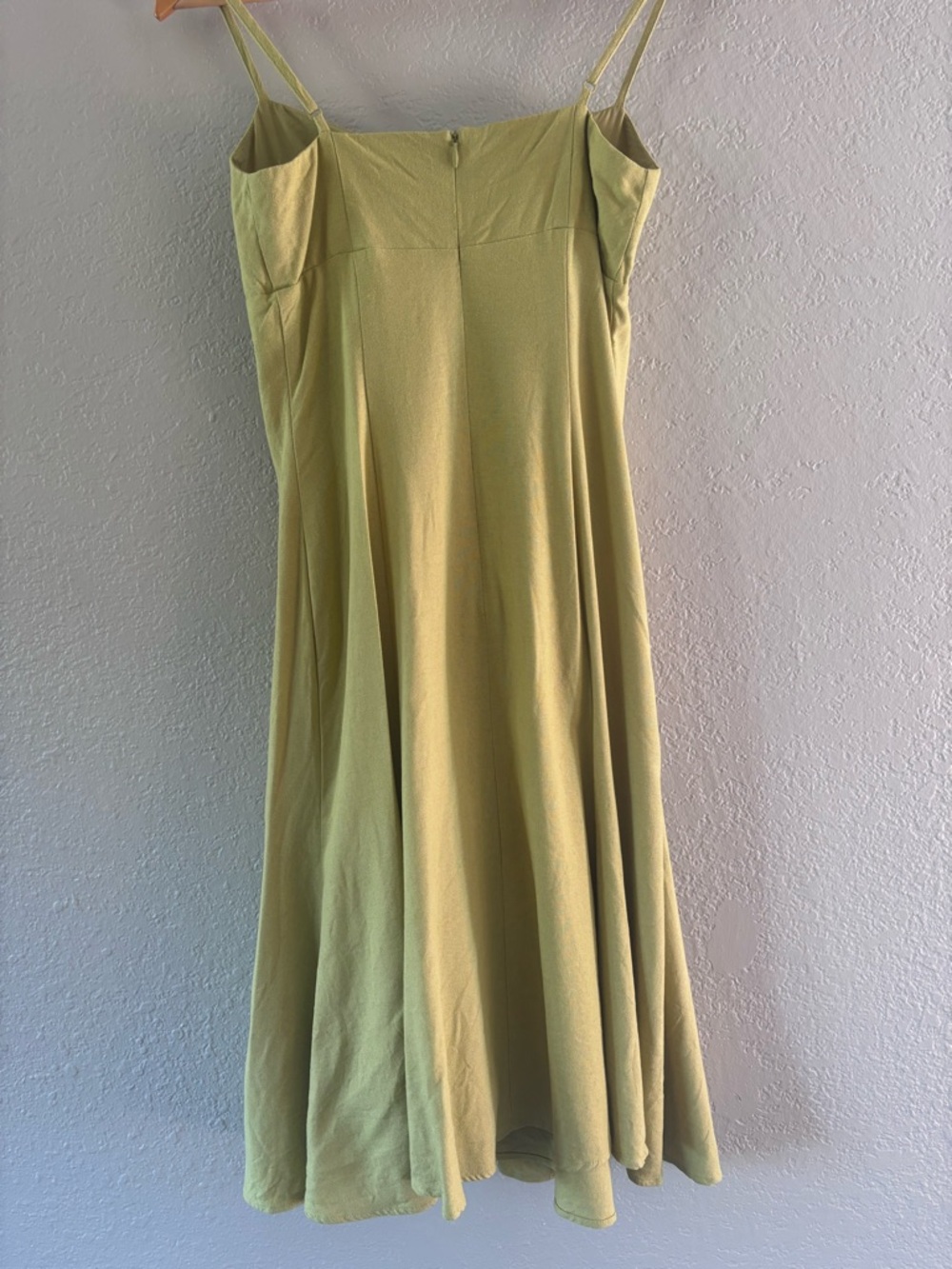 Love Bonito Linen Blend Midi Dress Sage Green Minimalist Slip Dress Size S - Picture 2 of 6